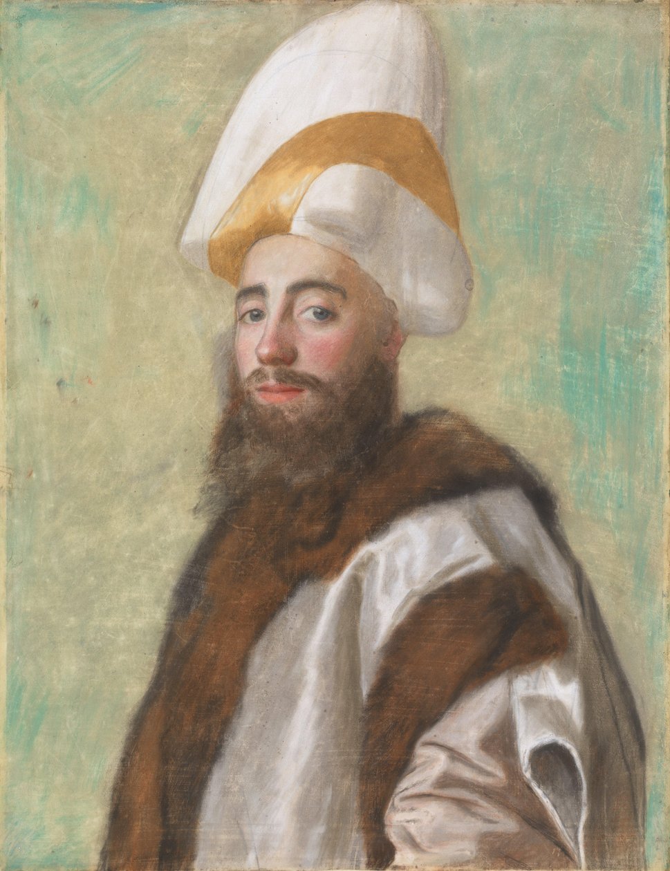 Portræt af en storvesir eller af en europæer klædt som en storvesir, ca. 1741 (pastel på pergament) af Jean Étienne Liotard