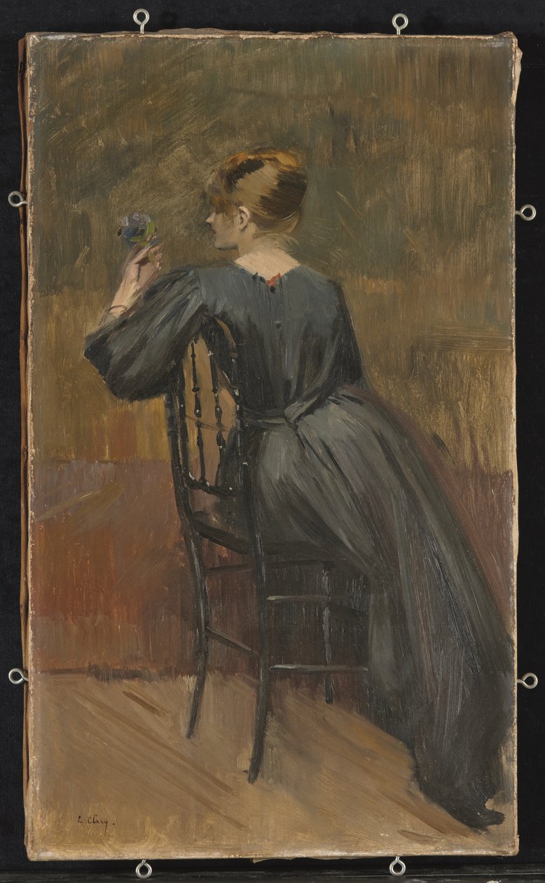 Portræt af Suzanne Valadon (1865-1938), 20 år, ca. 1885 (olie på lærred) af Jean Eugene Clary