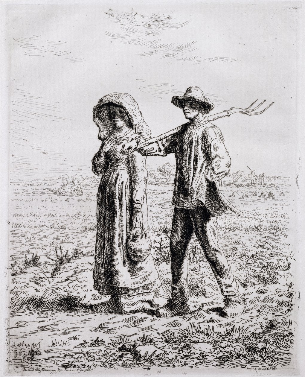 På vej på arbejde, 1863 af Jean Francois Millet