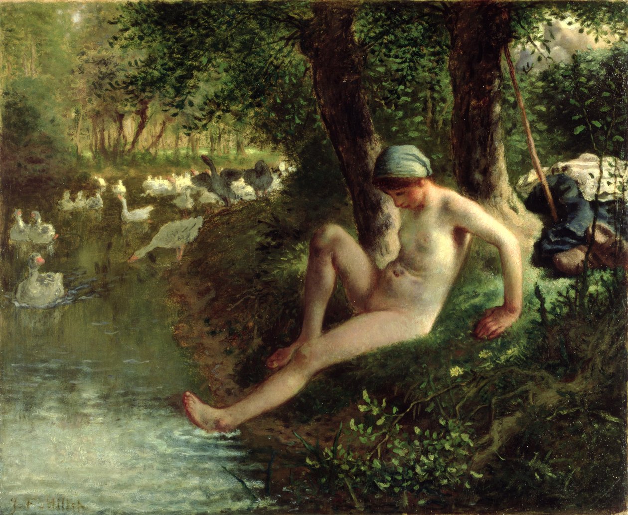 Bademanden, 1863 af Jean Francois Millet