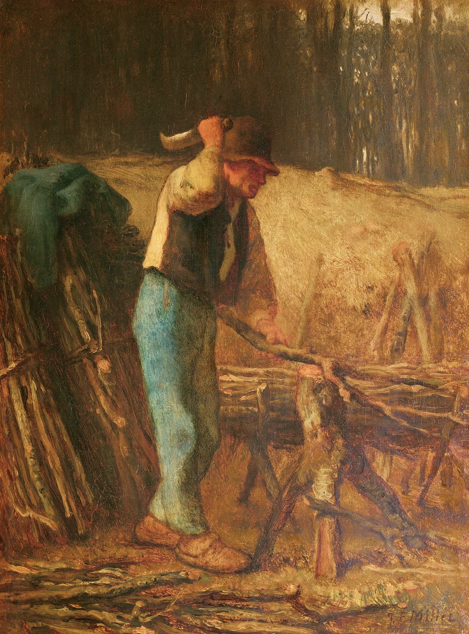 Brændekløveren af Jean Francois Millet