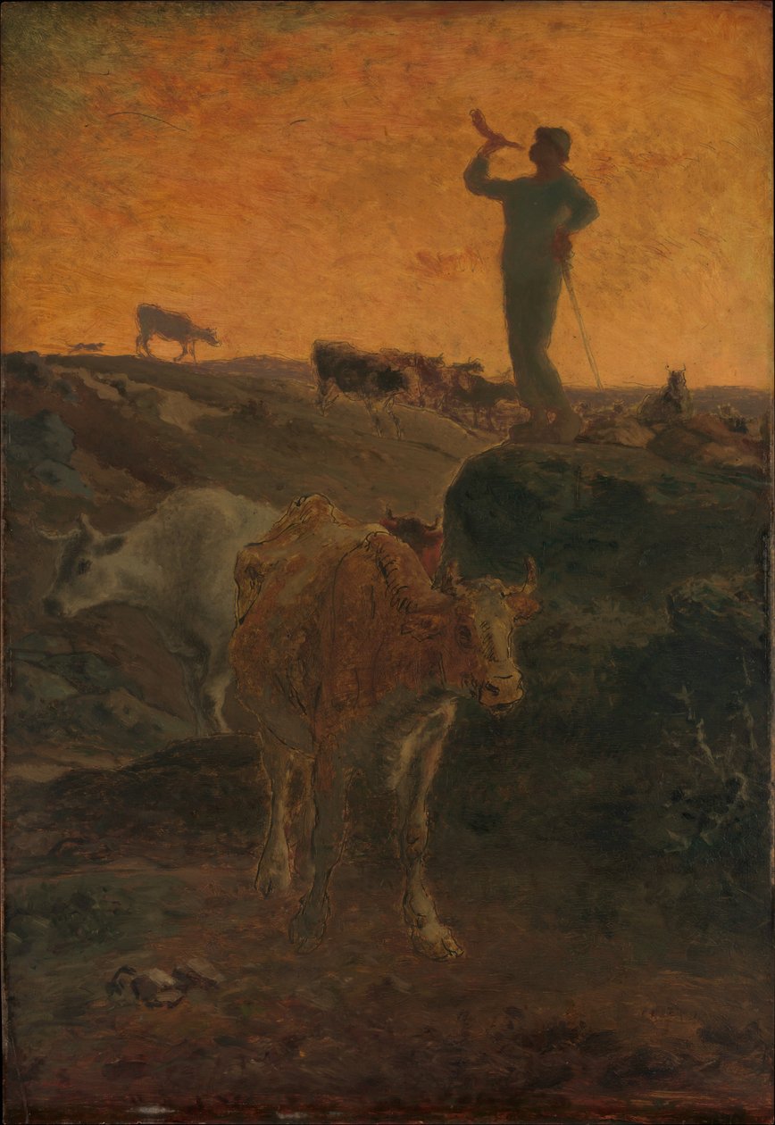 Die Kühe nach Hause rufen af Jean-Francois Millet