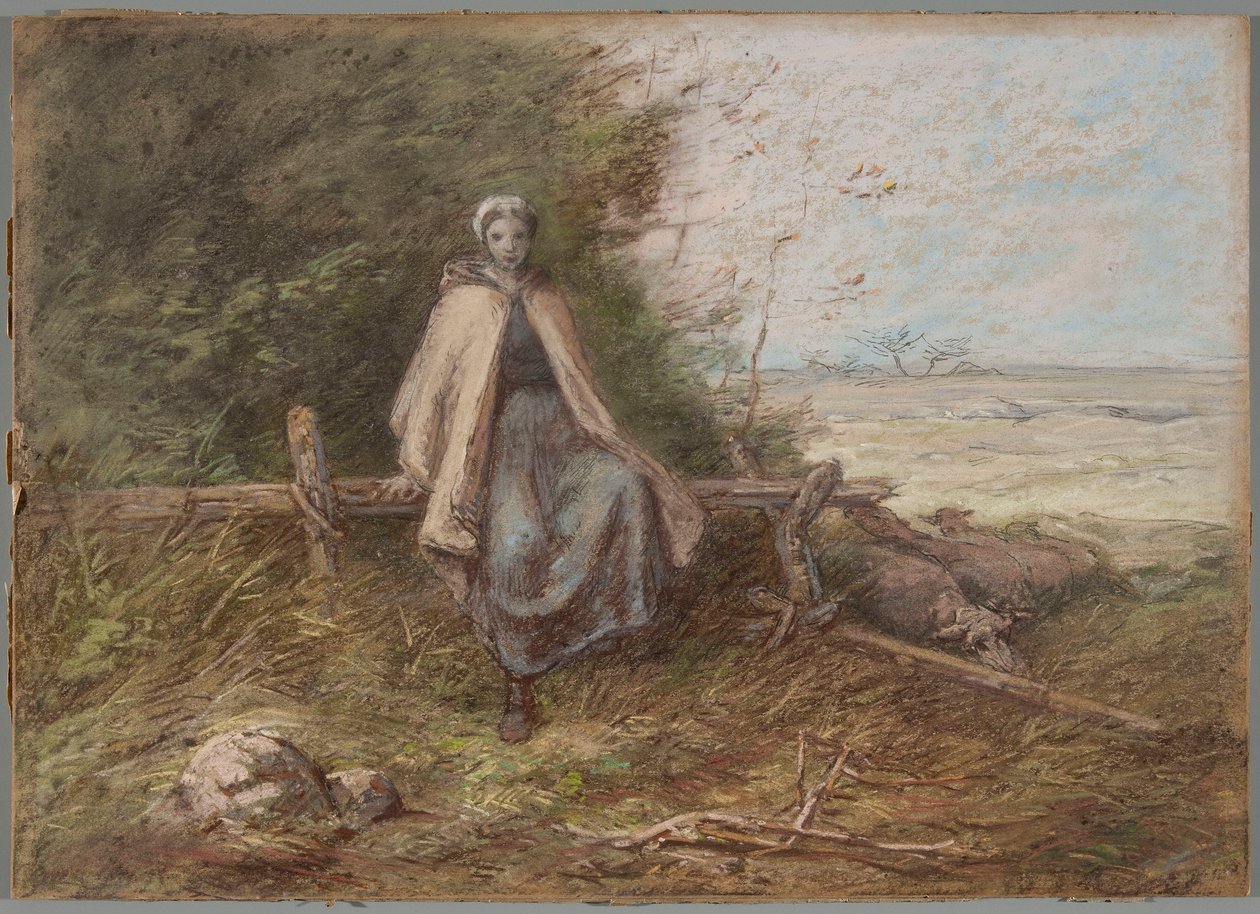 Hirtenmädchen af Jean-Francois Millet