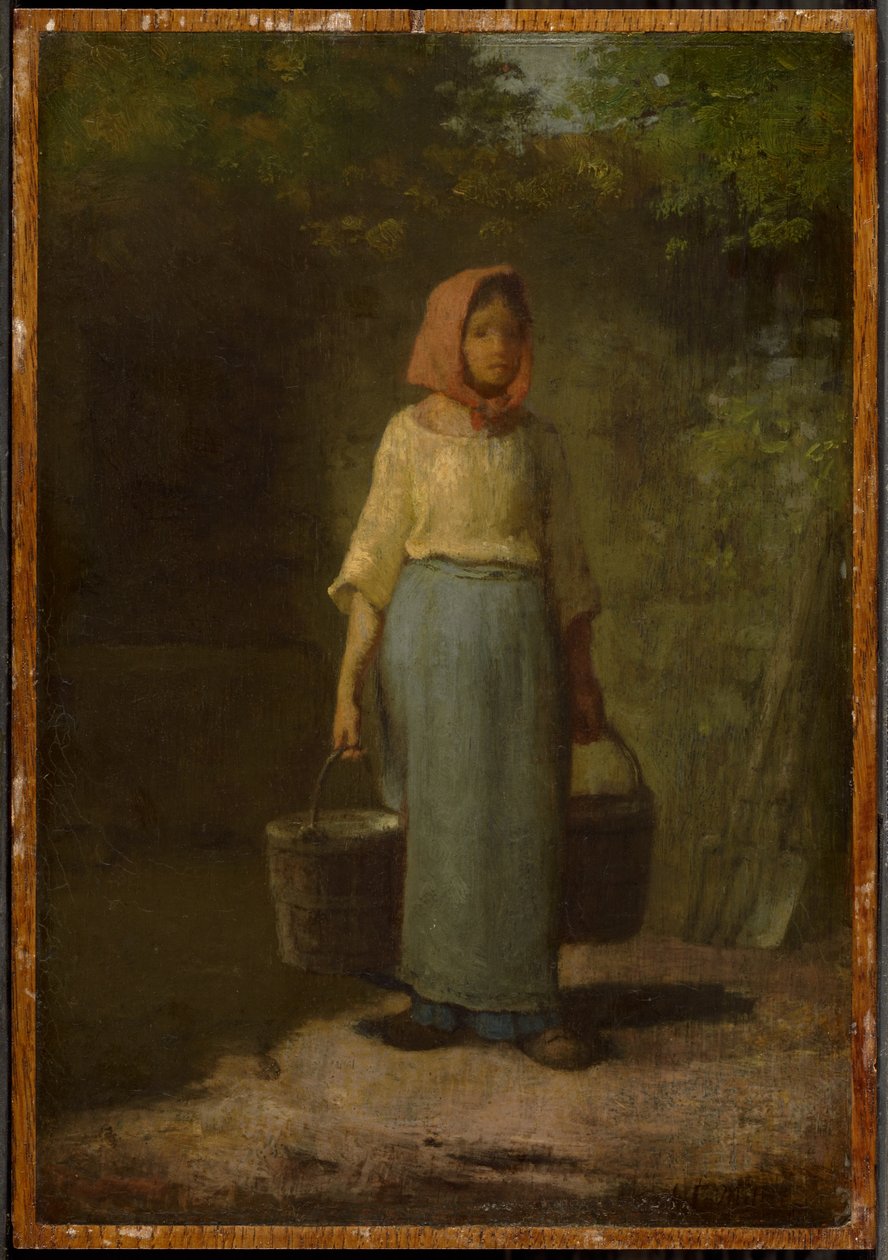 Bäuerin kehrt vom Brunnen zurück af Jean-Francois Millet
