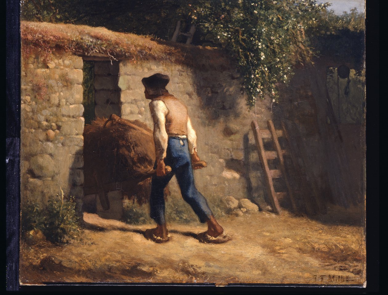 Bonde med en trillebør (olie på lærred) af Jean Francois Millet