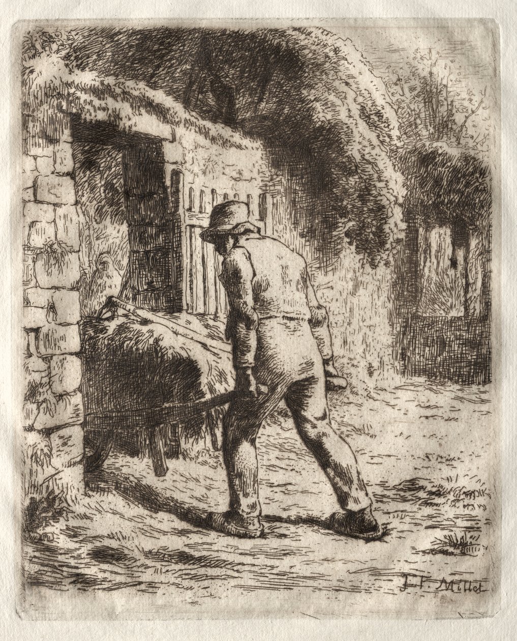 Bonde med en Trillebør af Jean-Francois Millet