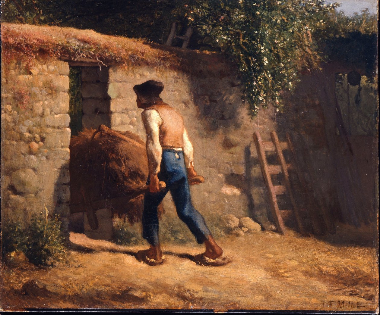 Bonde med en trillebør af Jean-Francois Millet