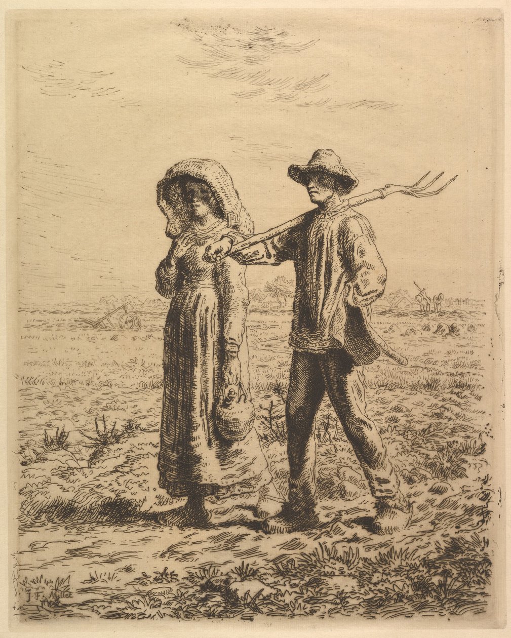 Bønder på vej til arbejde af Jean-Francois Millet