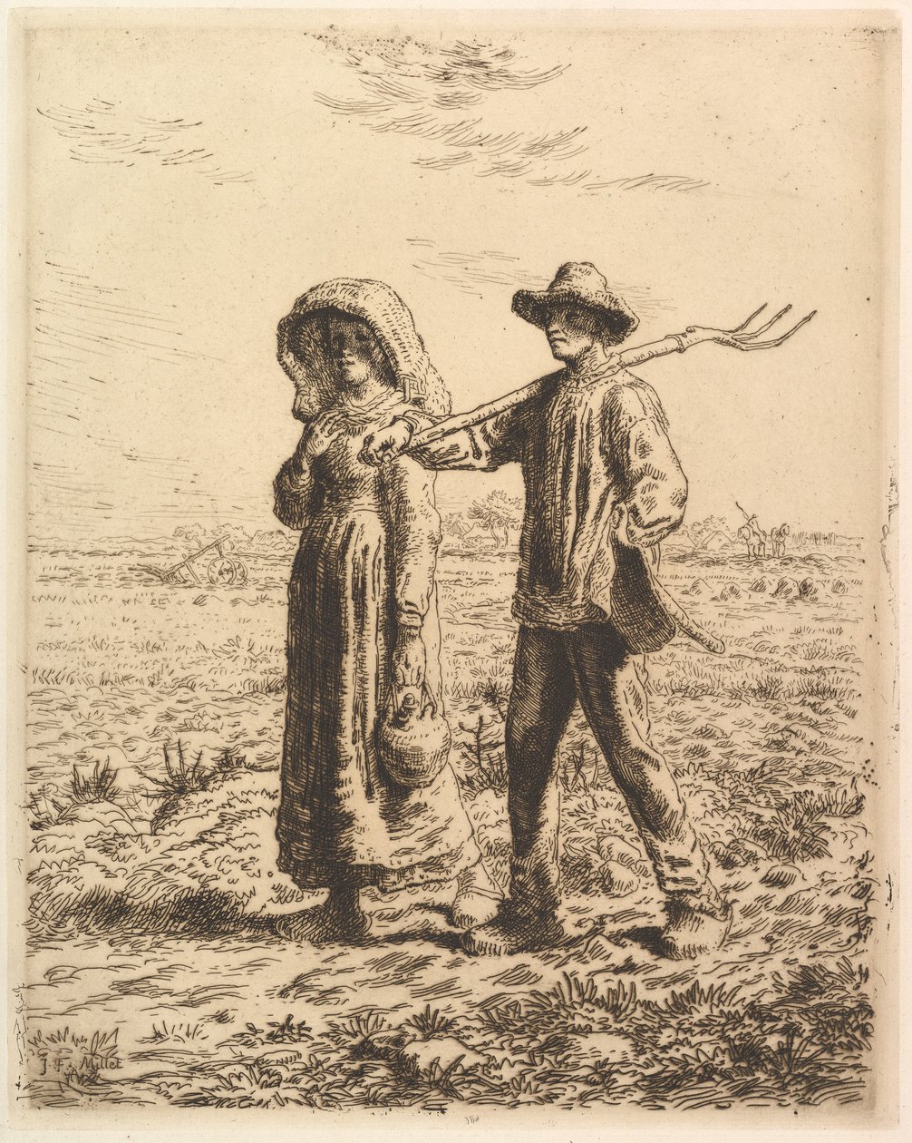 Bønder på vej til arbejde af Jean-Francois Millet