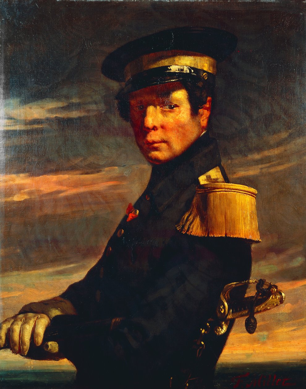 Portræt af søofficer af Jean Francois Millet