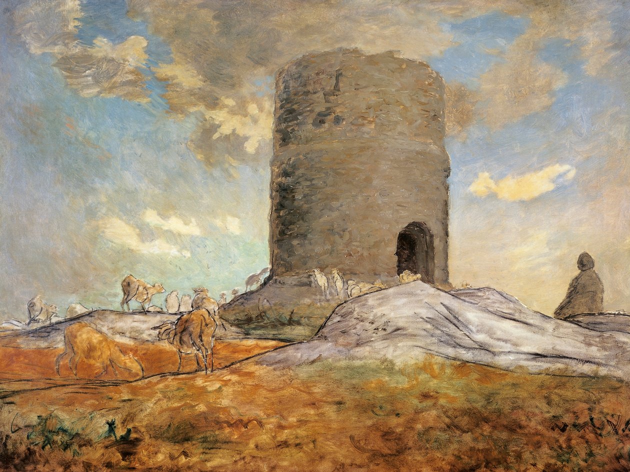 Chailly-tårnet i Barbizon, af Jean-Jean-Francois Millet (1814-1875). af Jean Francois Millet