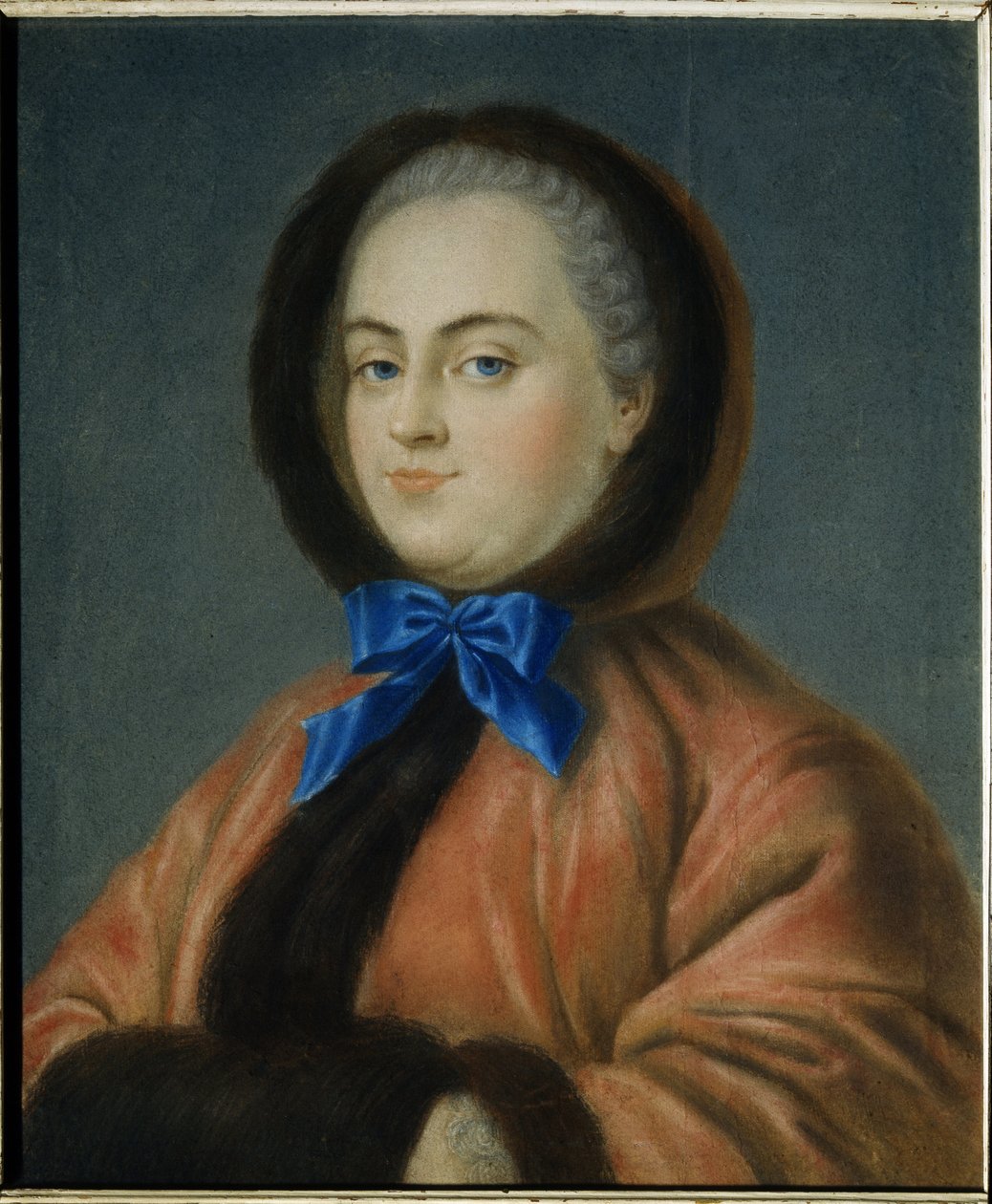 Vinter. Portræt af prinsesse Daria Alexeyevna Golitsyna (1724-1798). (Vinterportræt af prinsesse Daria Alexeyevna Golitsyna). Værk af Jean Francois Samsois (aktivt midten af ​​1700-tallet), pastel på pap af Jean Francois Samsois