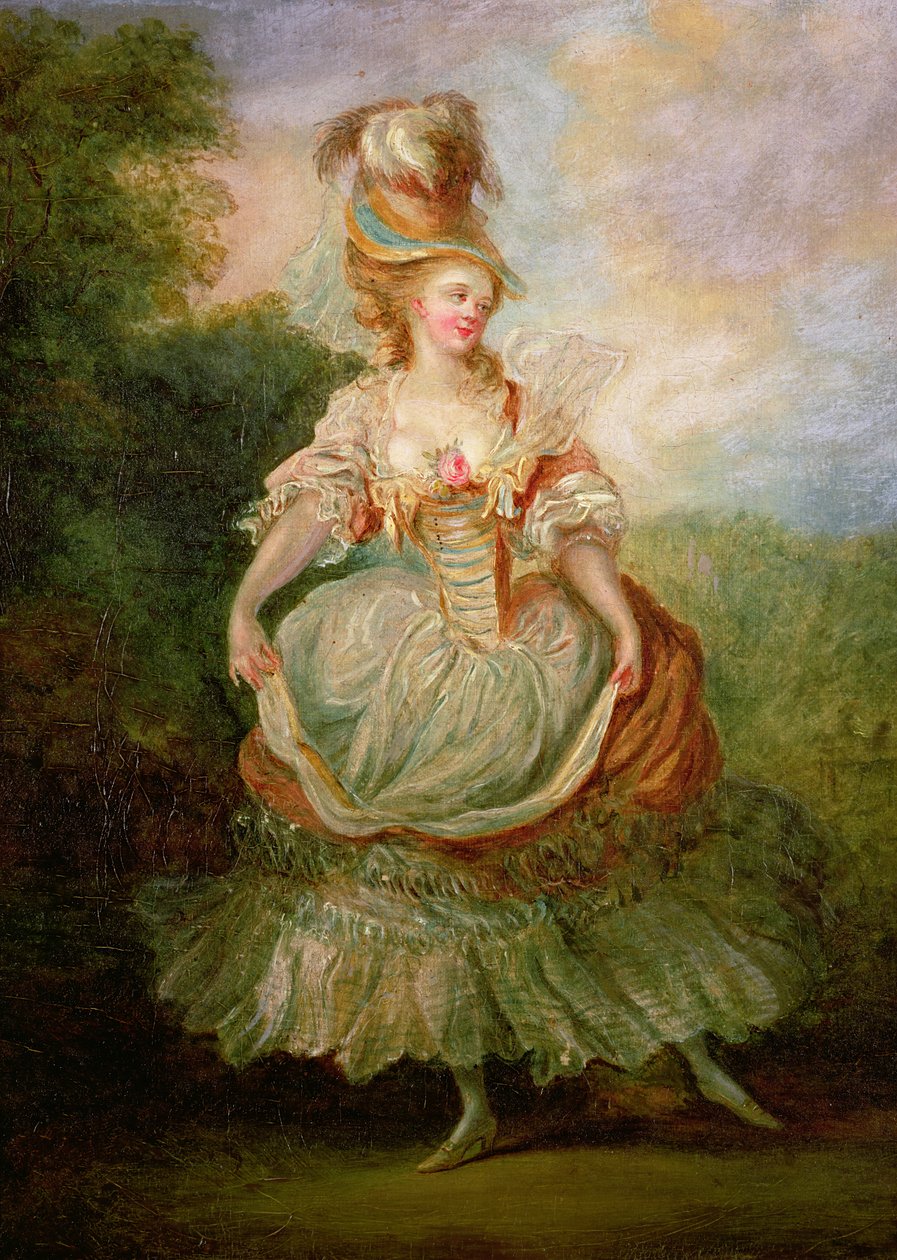 Danser med en rosedekolletage af Jean Frederic Schall