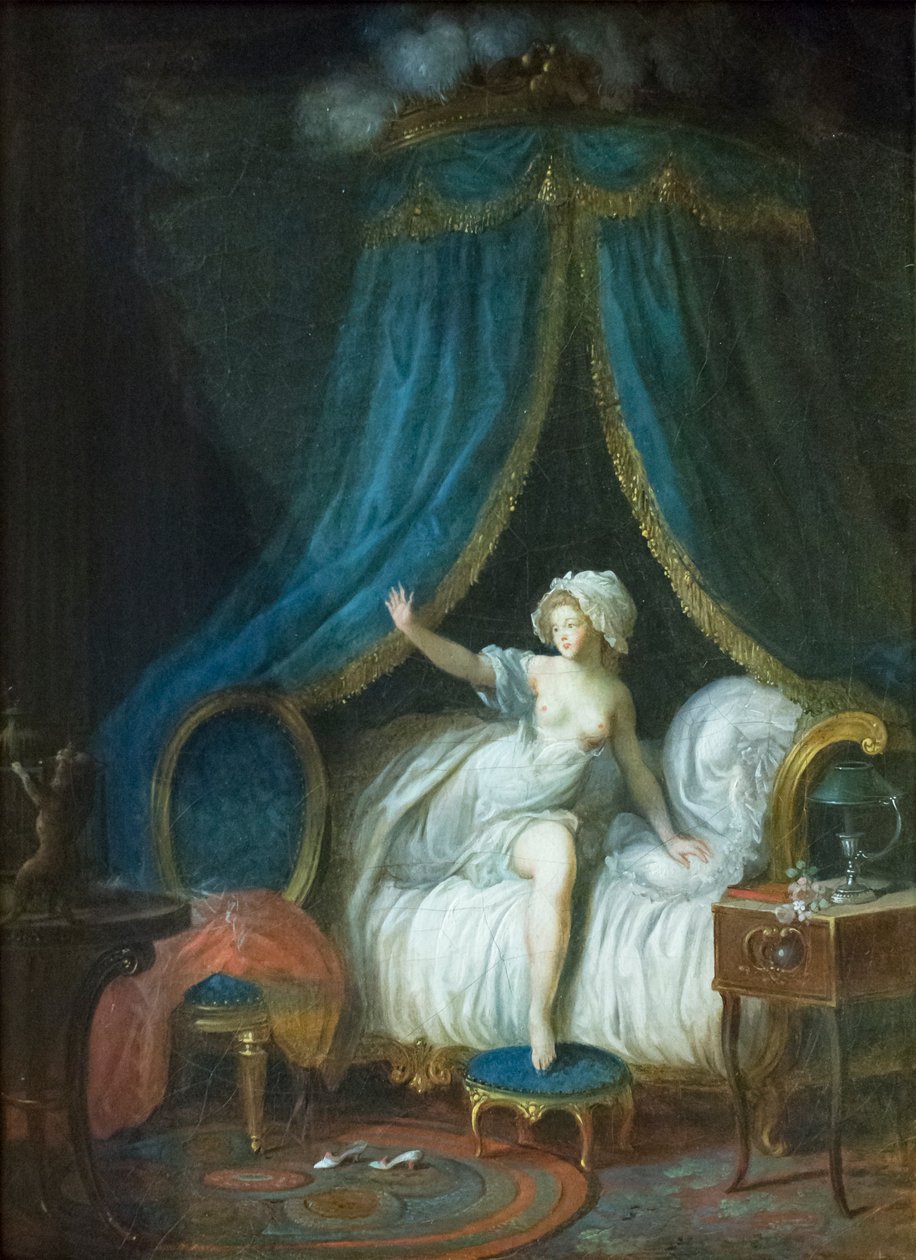 Pige rejser sig fra sin seng af Jean Frederic Schall