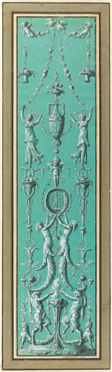 Panel af arabesker til Hôtel de Salm, Paris af Jean Guillaume Moitte