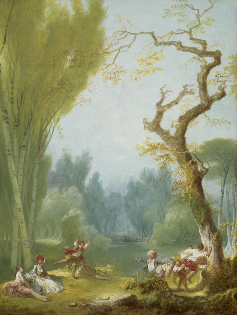 A Game of Horse and Rider, ca. 1775-80 (olie på lærred) af Jean Honore Fragonard