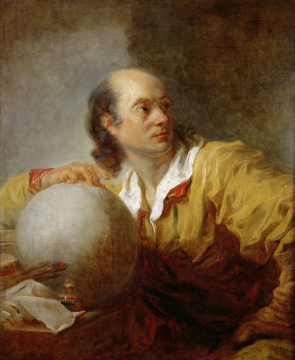 Joseph-Jerome Lefrancois Lalande (1732-1807) (olie på lærred) af Jean Honore Fragonard