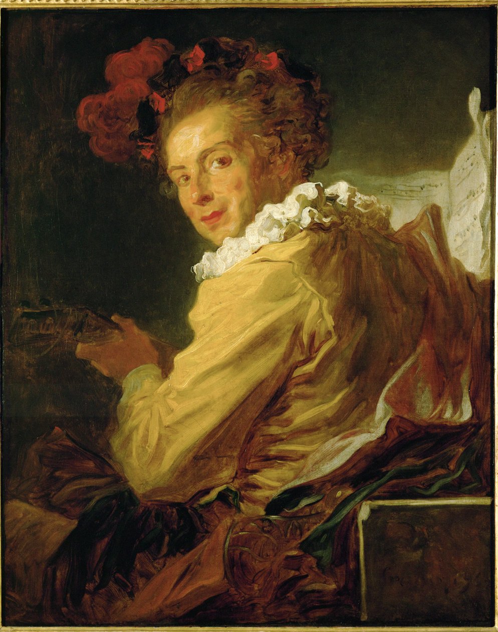 Musik - Portræt af Monsieur de la Breteche ... af Jean-Honore Fragonard