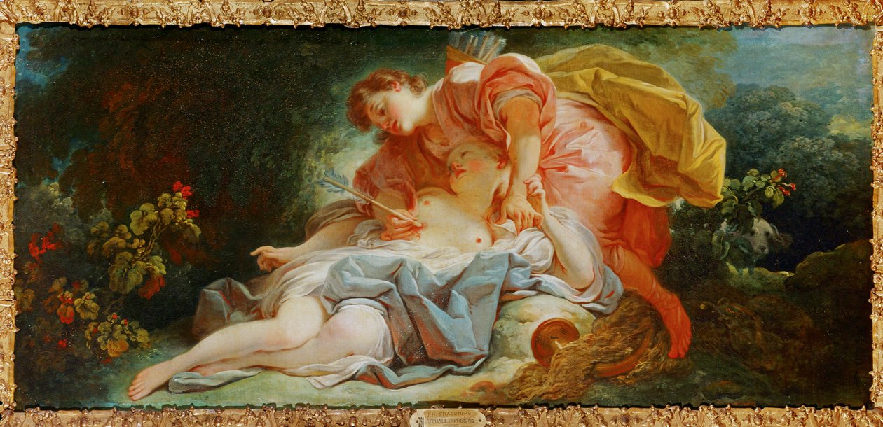 Procris og Cephalos (maleri på lærred) af Jean-Honore Fragonard