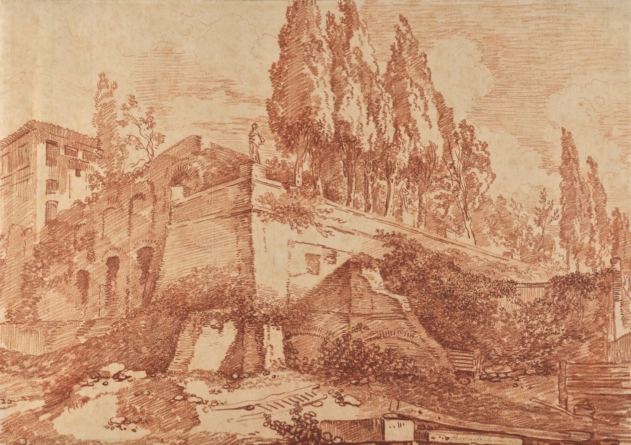 Ruinen eines Kaiserpalastes, Rom af Jean-Honore Fragonard