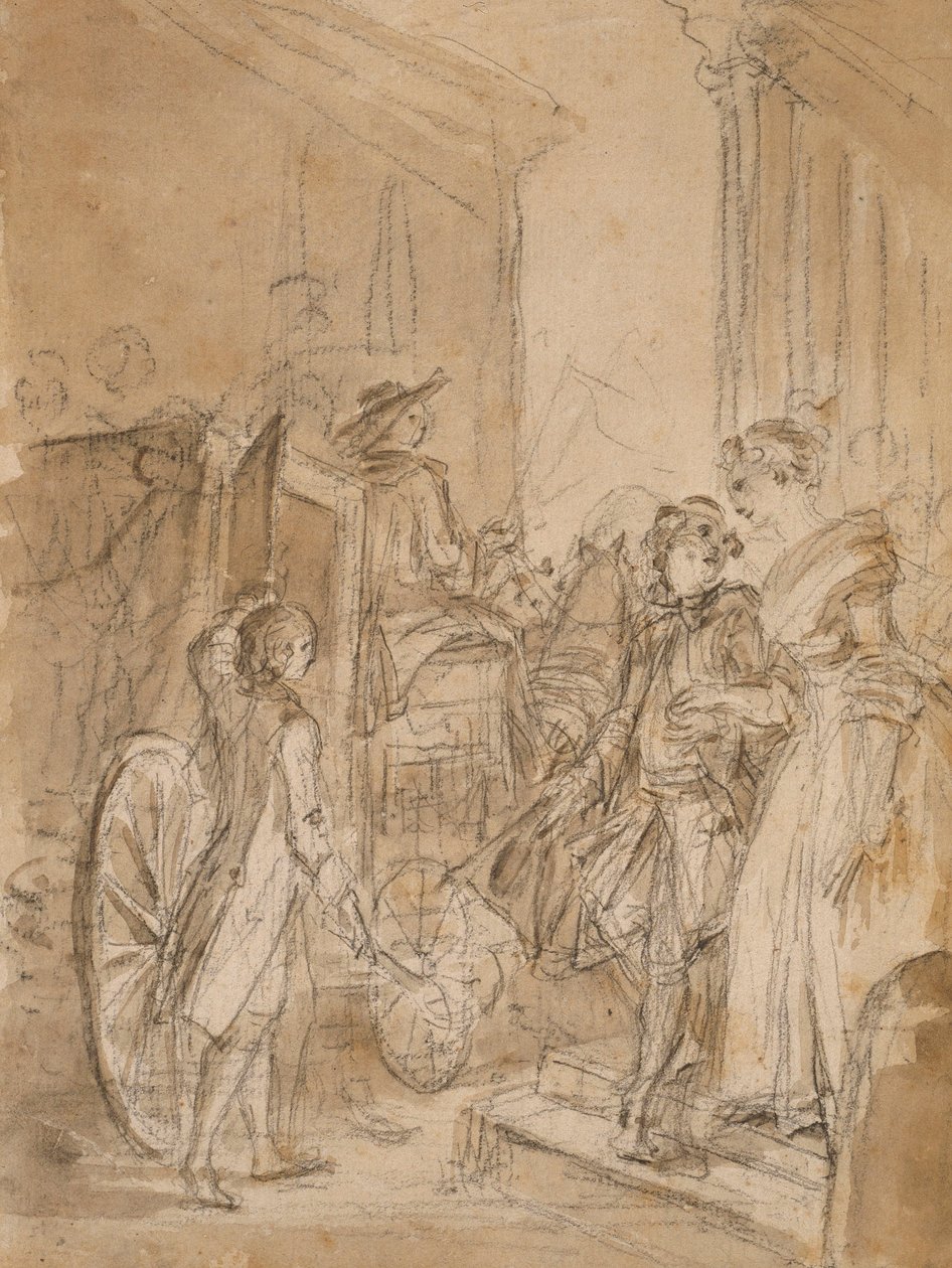 Afgang med træner af Jean-Honore Fragonard