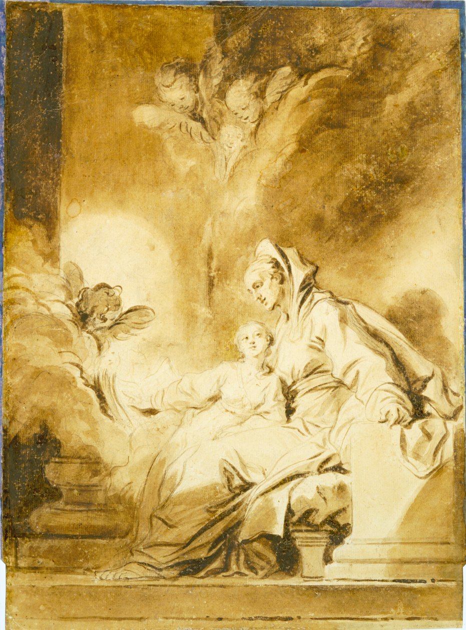 Die Erziehung der Jungfrau af Jean-Honore Fragonard
