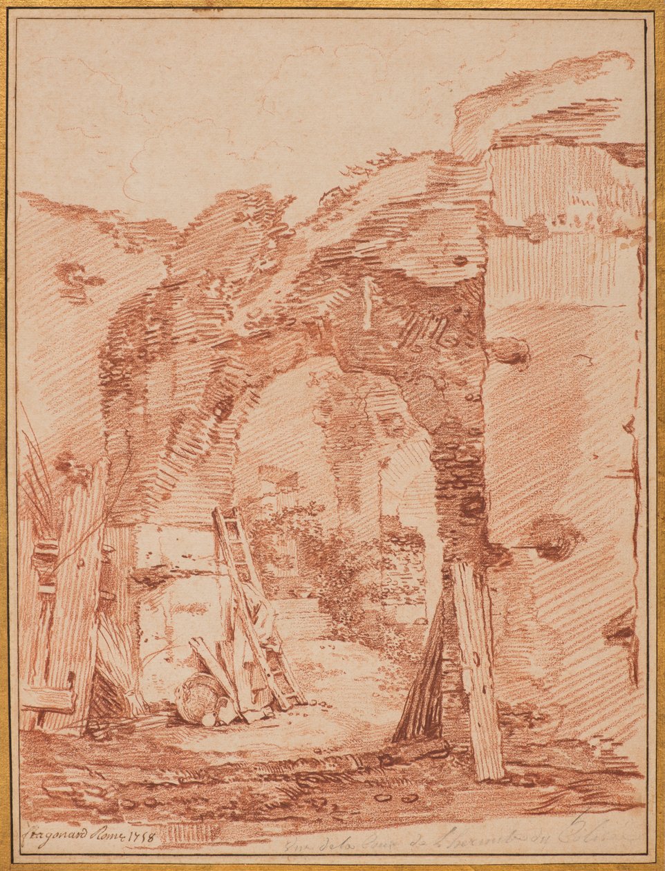 Der Hof des Einsiedlers im Kolosseum af Jean-Honore Fragonard