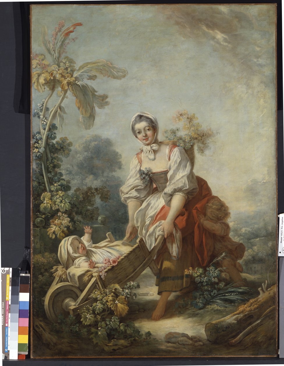 The Joys Of Motherhood (olie på lærred) af Jean Honore Fragonard