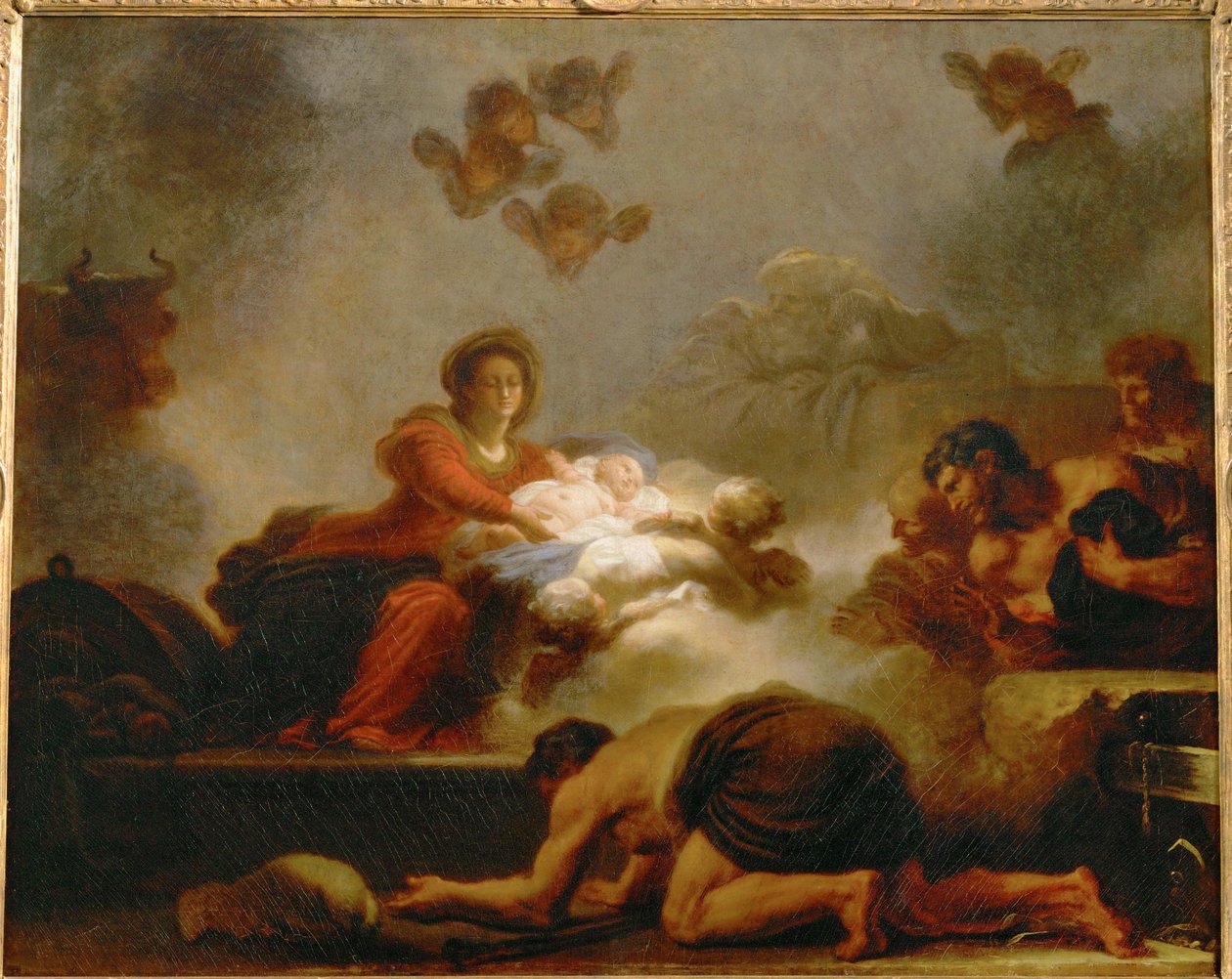 Hyrdernes tilbedelse ... af Jean Honore Fragonard