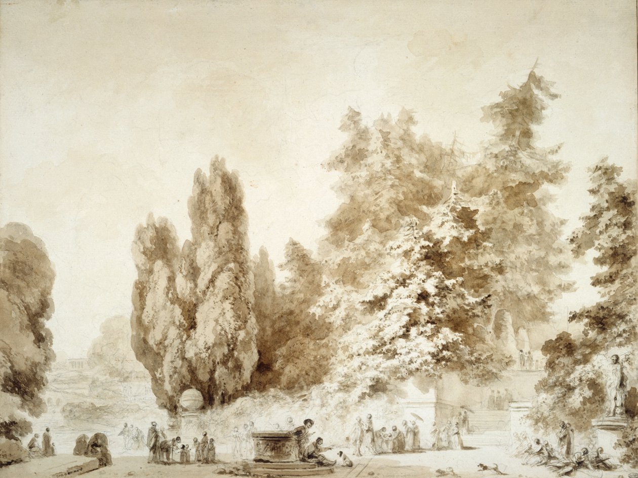 Ein italienischer Park af Jean-Honore Fragonard