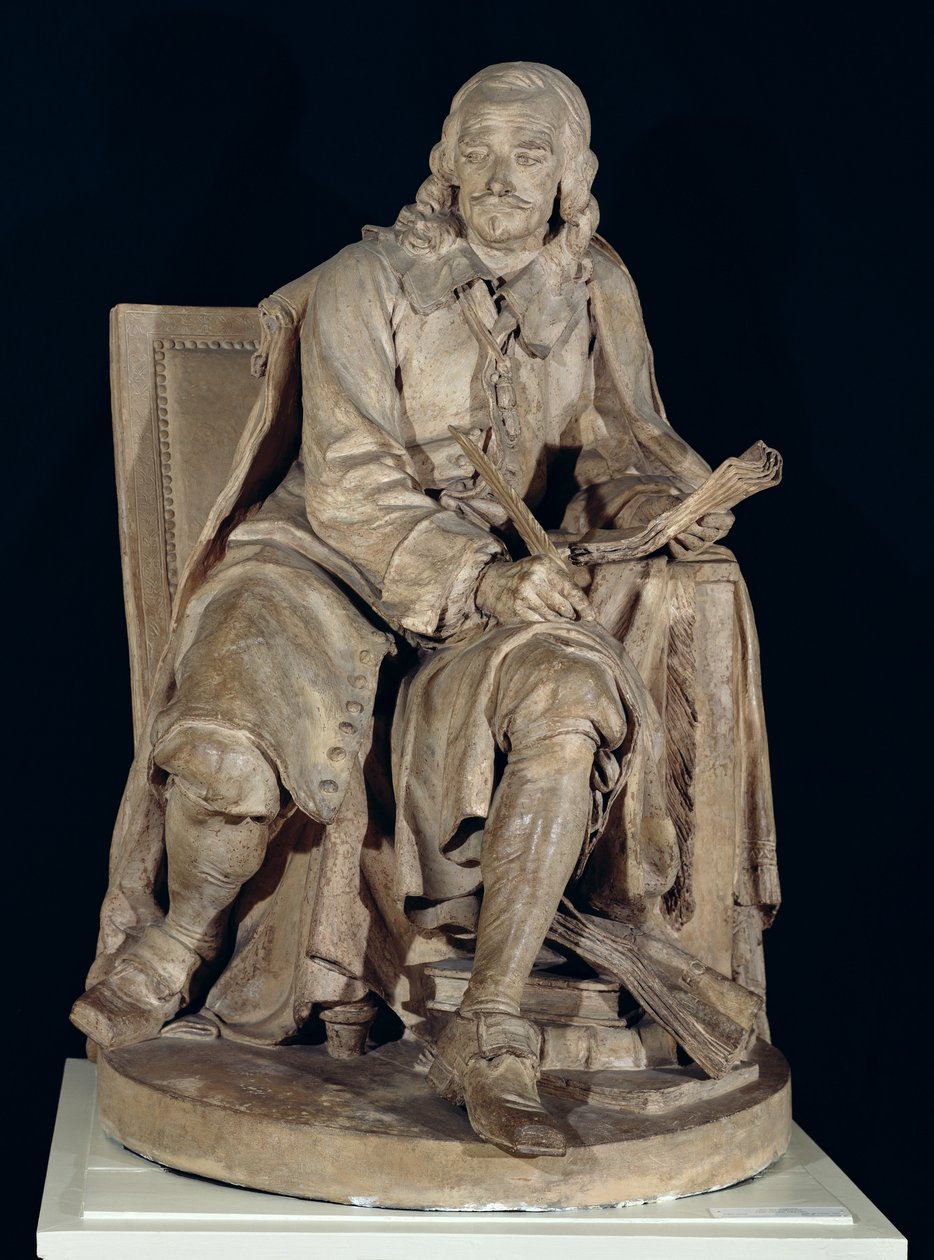 Pierre Corneille (1606-84) Siddende (terracotta) af Jean Jacques Caffieri