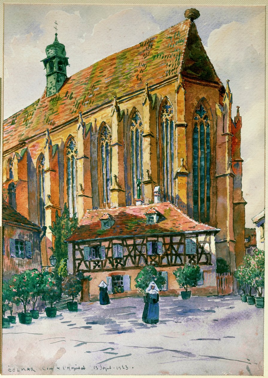Hospitalets gårdhave i Colmar af Jean-Jacques (1873-1951) Waltz