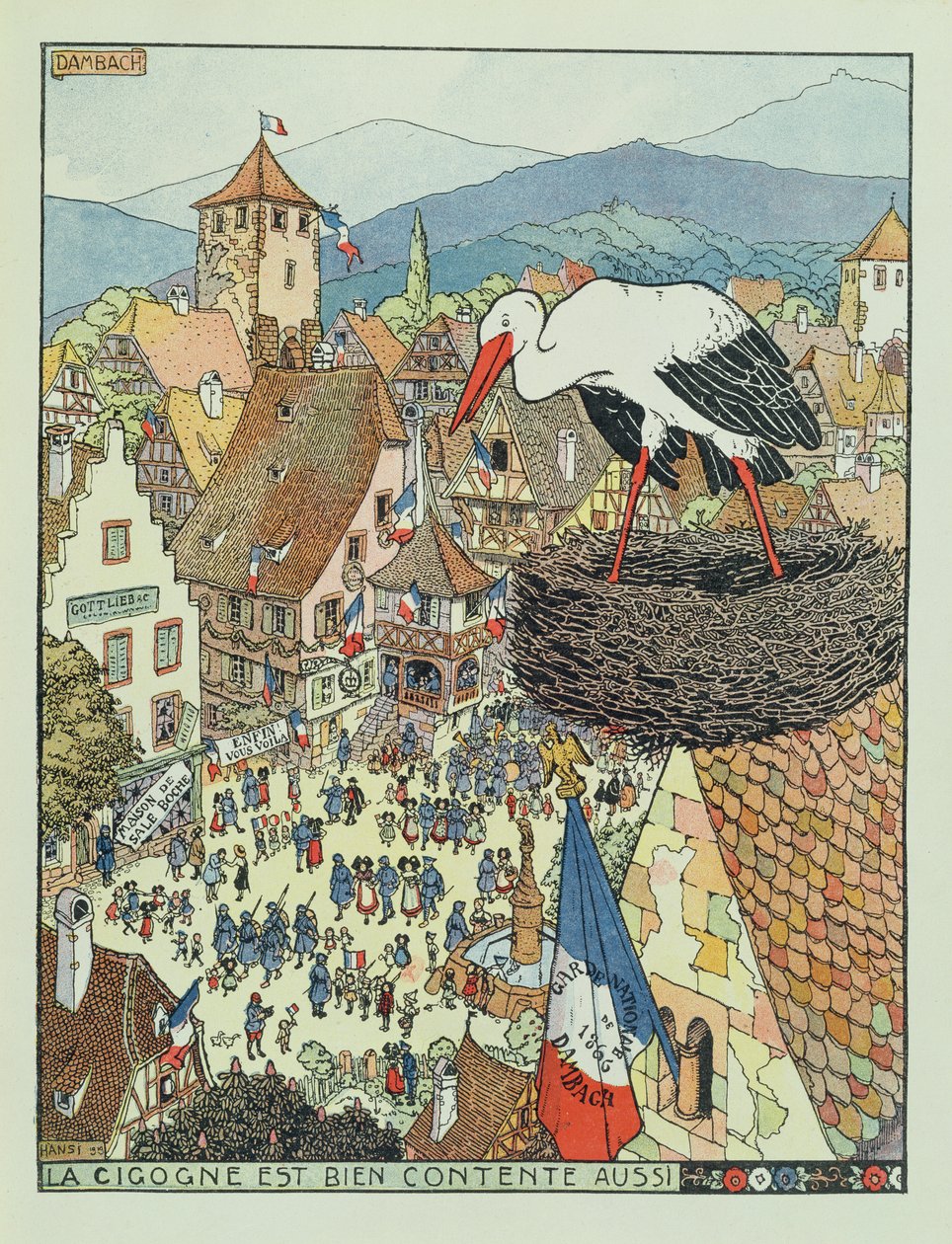 Franske troppers indtræden i Dambach, Alsace af Jean Jacques Waltz