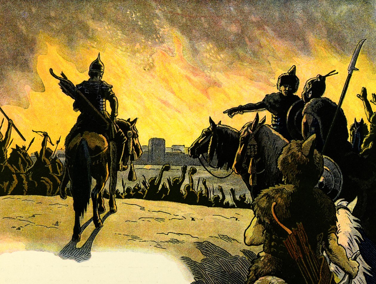 Historien om Alsace fortæller børnene; Les huns; af Jean Jacques (1873 1951) Waltz