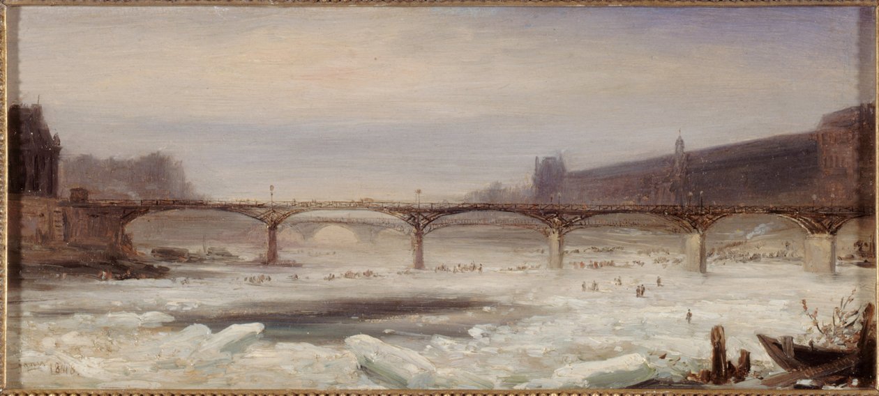 Seinen og Pont des Arts, januar 1848 af Jean Jacques Champin