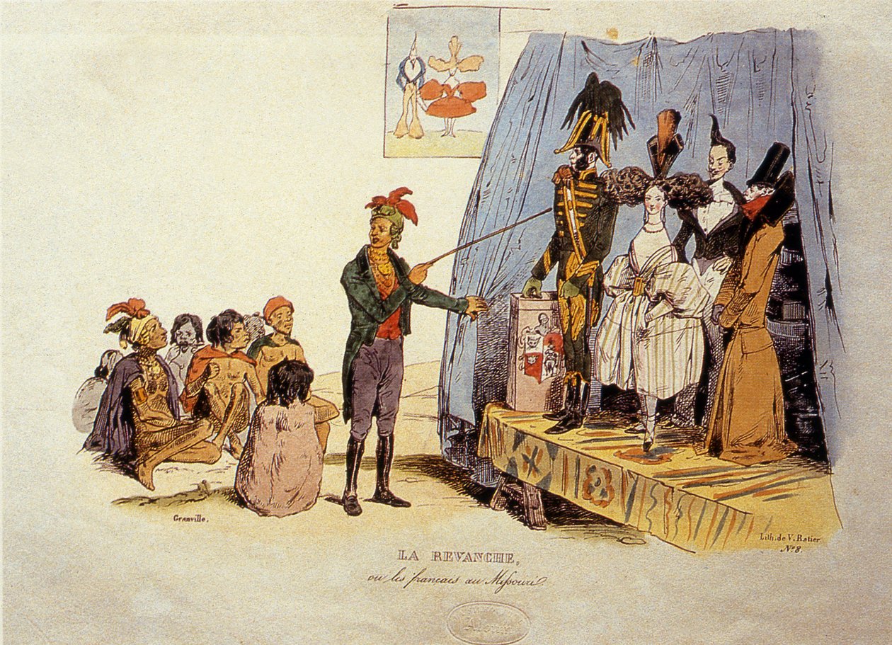 Hævn eller franskmændene i Missouri, 1829 af Jean Jacques Granville