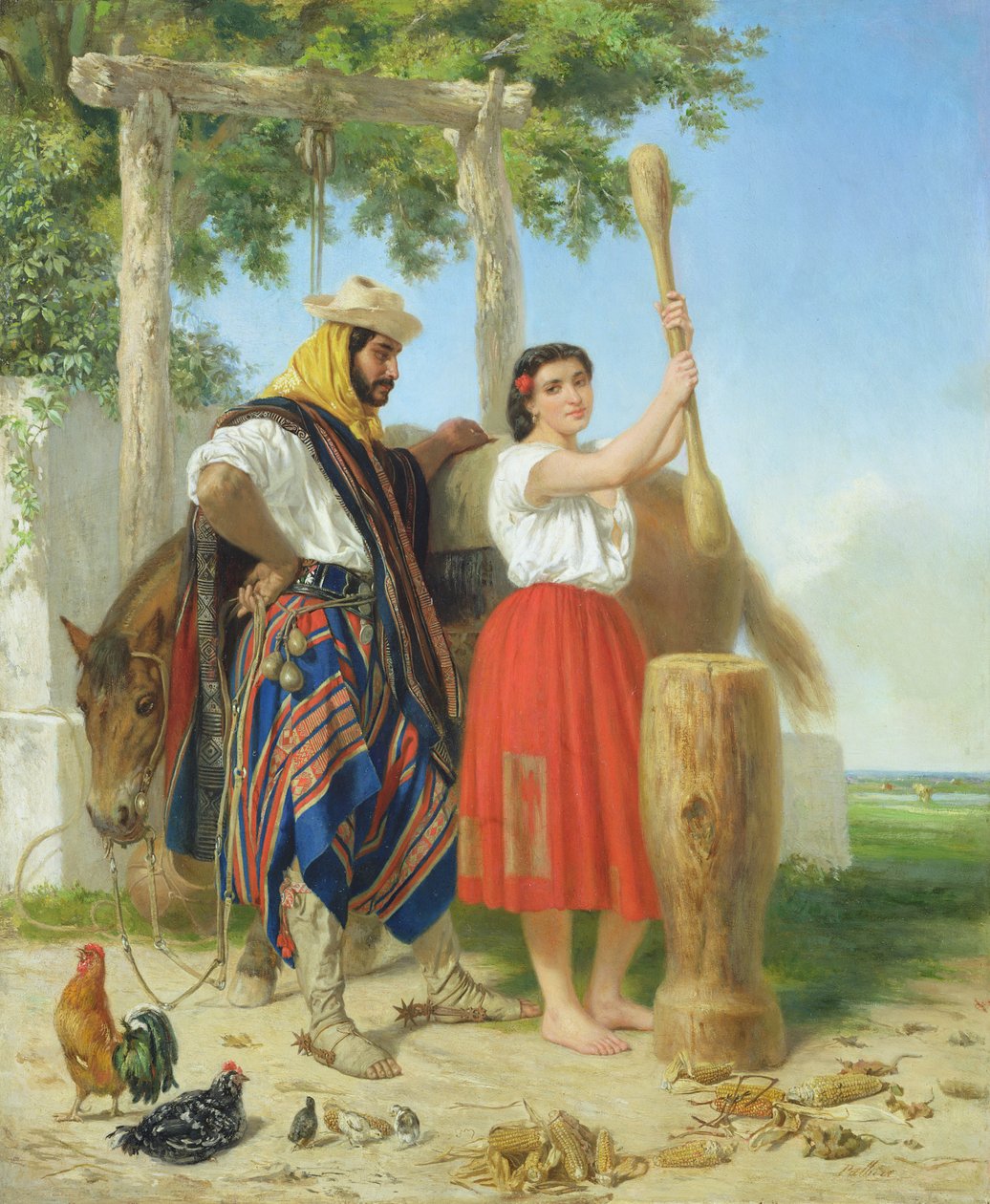 Kornets dunkende; Spansk-amerikansk scene af Jean Leon Palliere