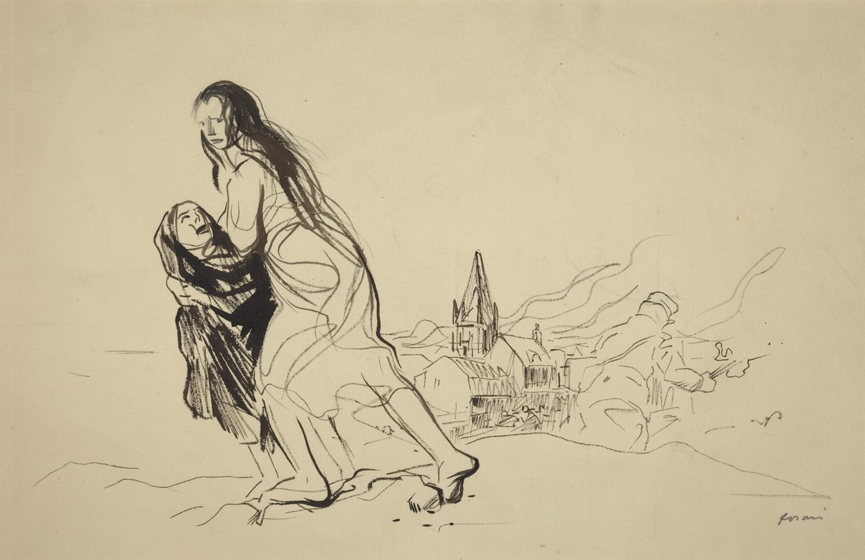 Efter Douai, sandsynligvis 1918 (blæk på papir) af Jean-Louis & Caran D
