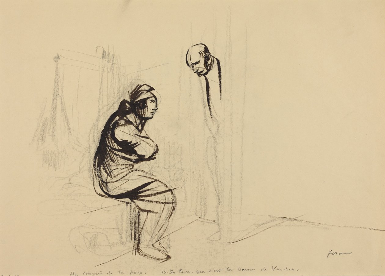 På fredskongressen, ca. 1919 (blæk) af Jean-Louis & Caran D