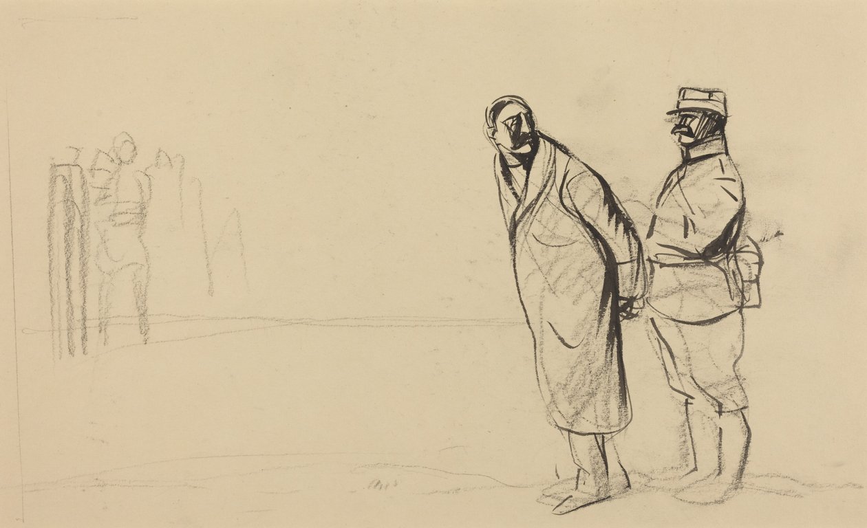 Ved Vincennes-fronten. Bolo pacha, ca. 1914-1919 (blæk på papir) af Jean-Louis & Caran D
