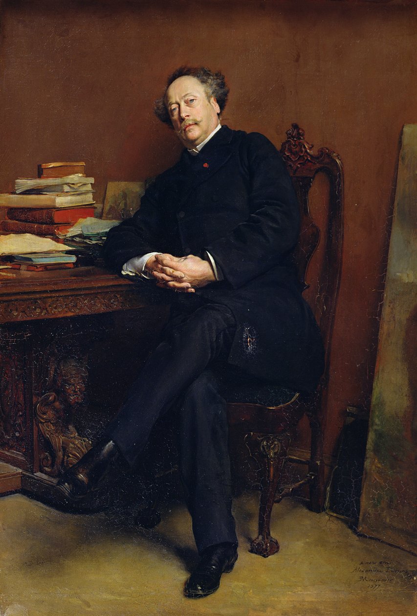 Alexander Dumas Fils (1824-95) 1877 (olie på lærred) af Jean Louis Ernest Meissonier