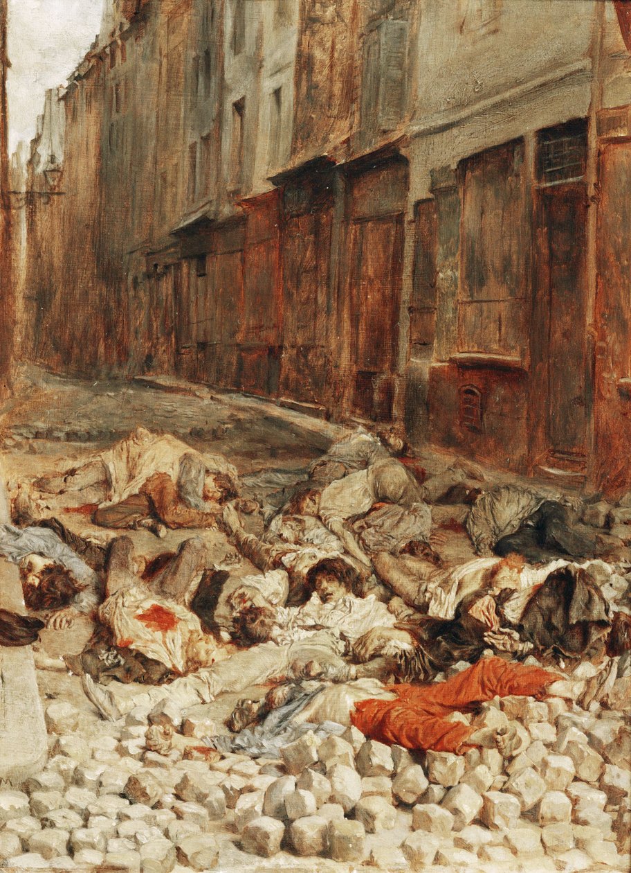 Barrikade i Mortellerie, Paris af Jean-Louis Ernest Meissonier