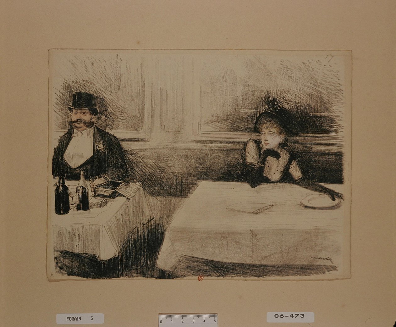 [På restauranten] af Jean-Louis Forain