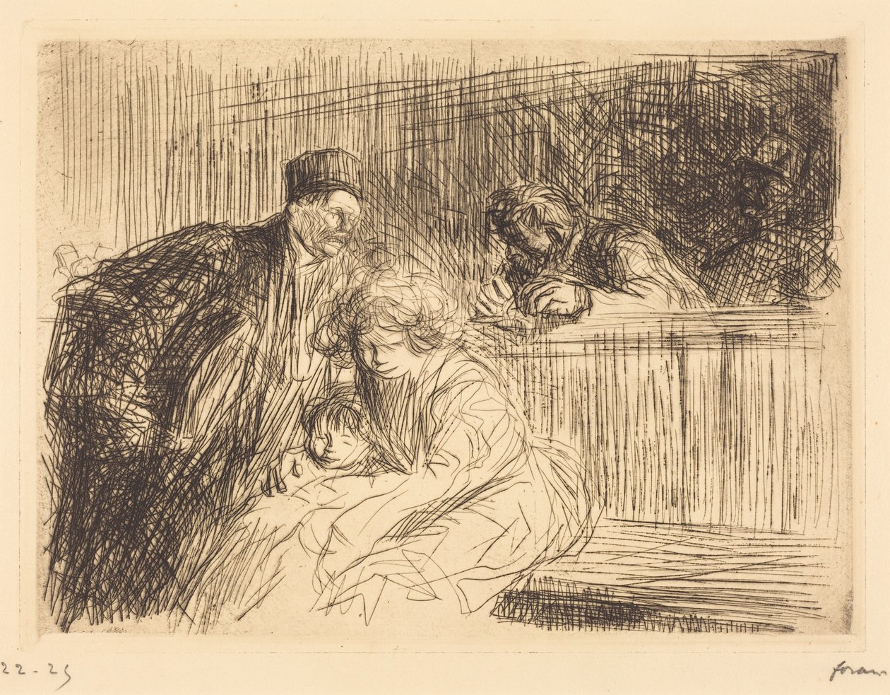 Advokaten taler med den tiltalte (anden tavle) af Jean-Louis Forain