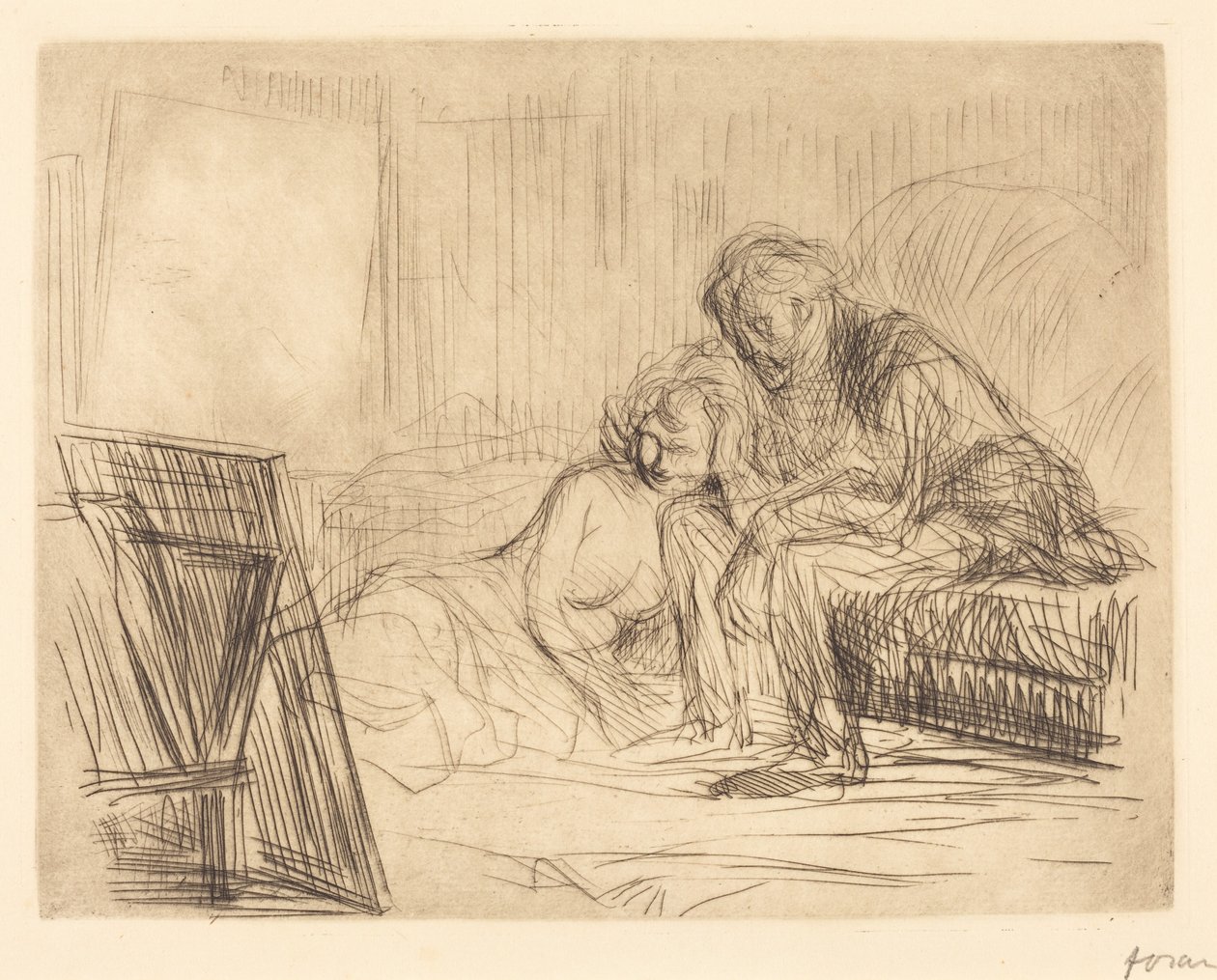 Modellens hvile (1. plade) (The Model’s Rest) (første plade) af Jean-Louis Forain