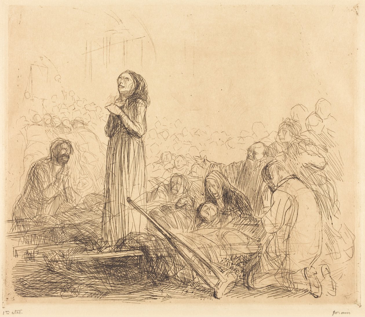 Lourdes, miraklet (1. tavle) (Lourdes, miraklet) (første tavle) af Jean-Louis Forain