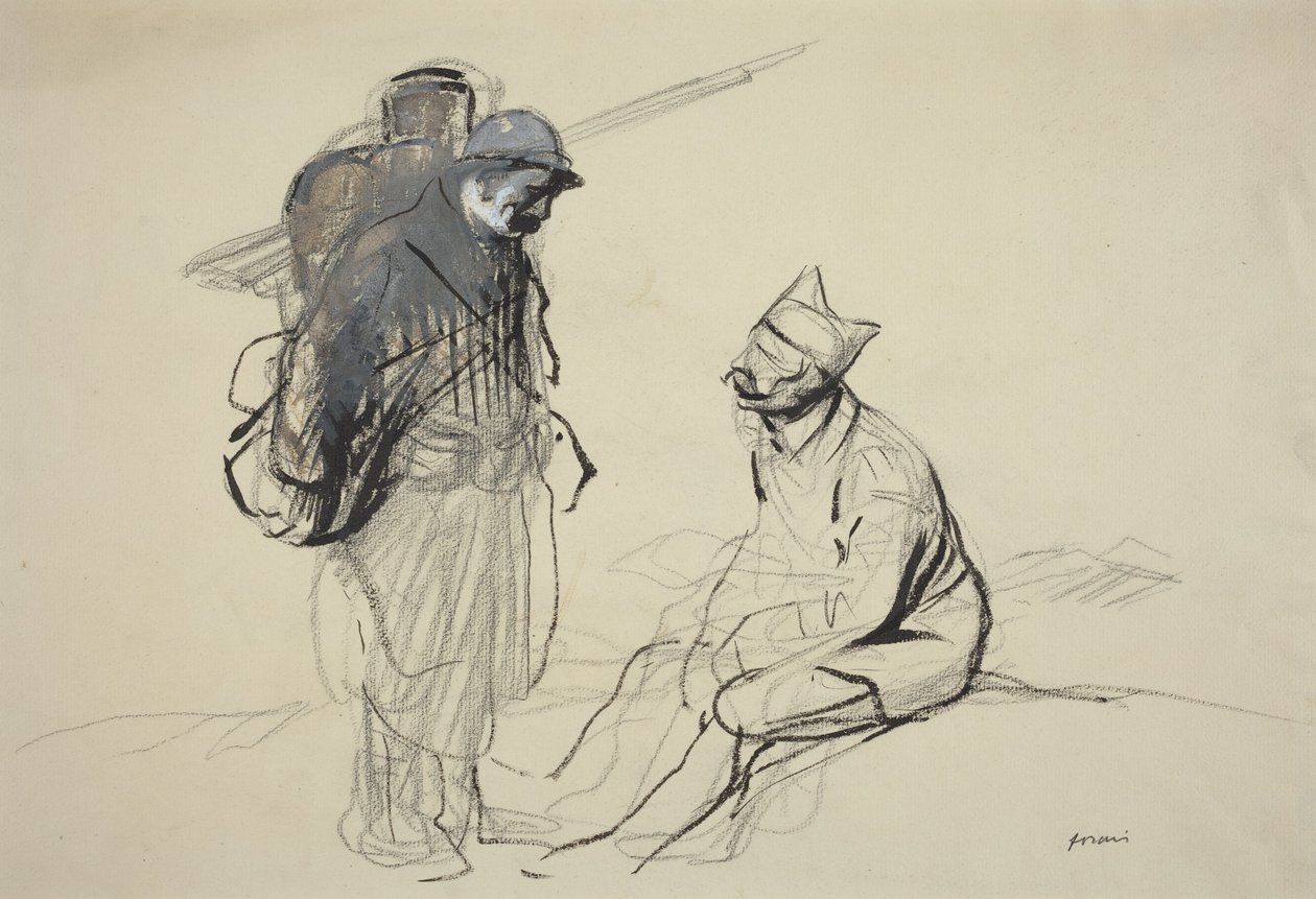 Poilu og Tommy i samtale af Jean-Louis Forain