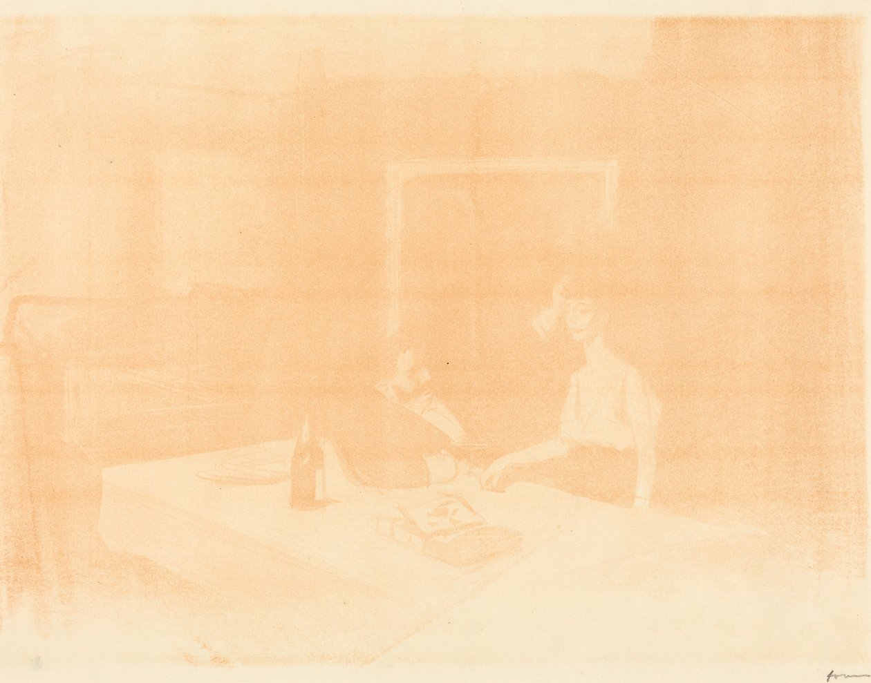 Szene in einem Privatraum (horizontale Platte) af Jean-Louis Forain