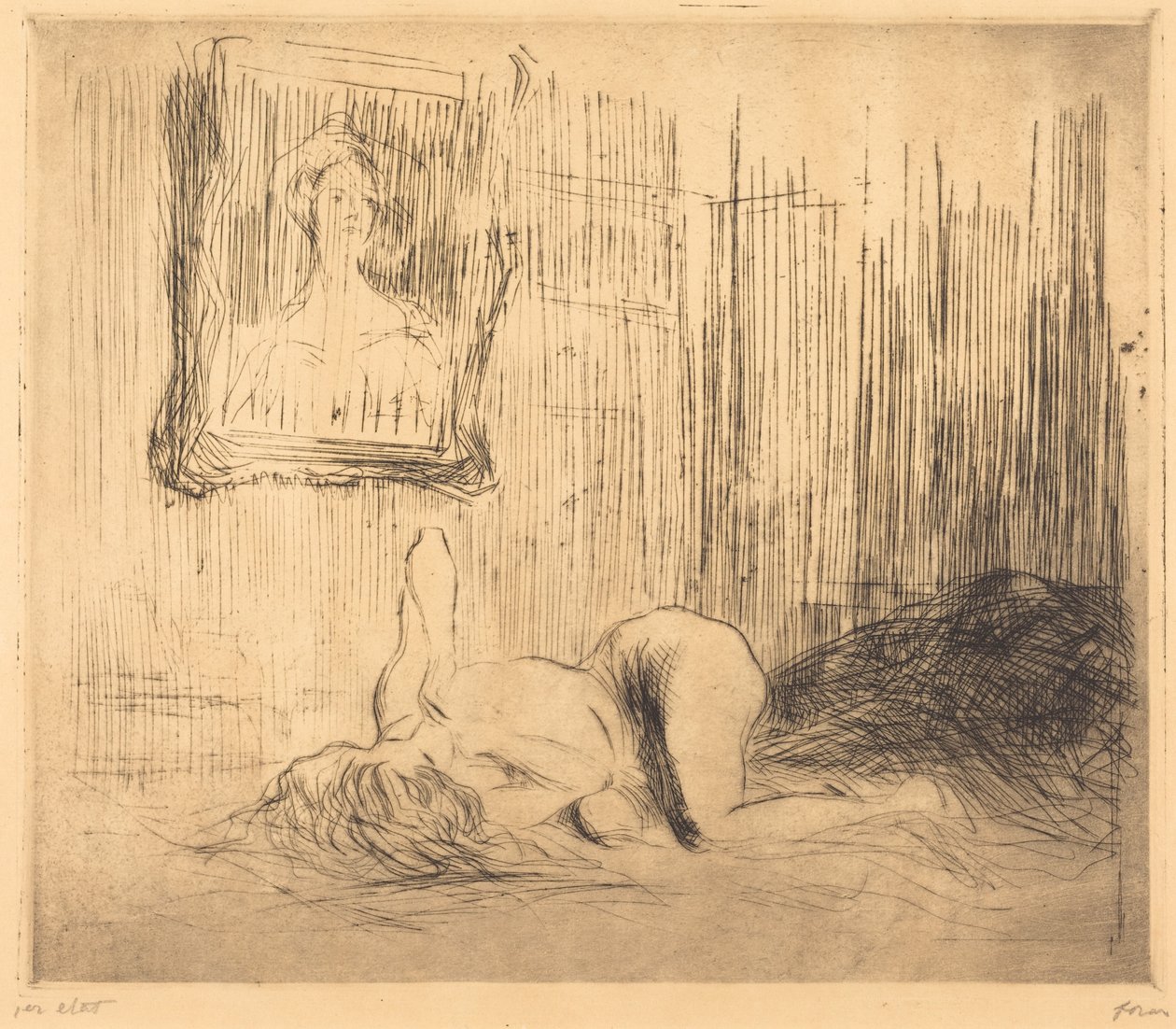 På sengen af Jean-Louis Forain