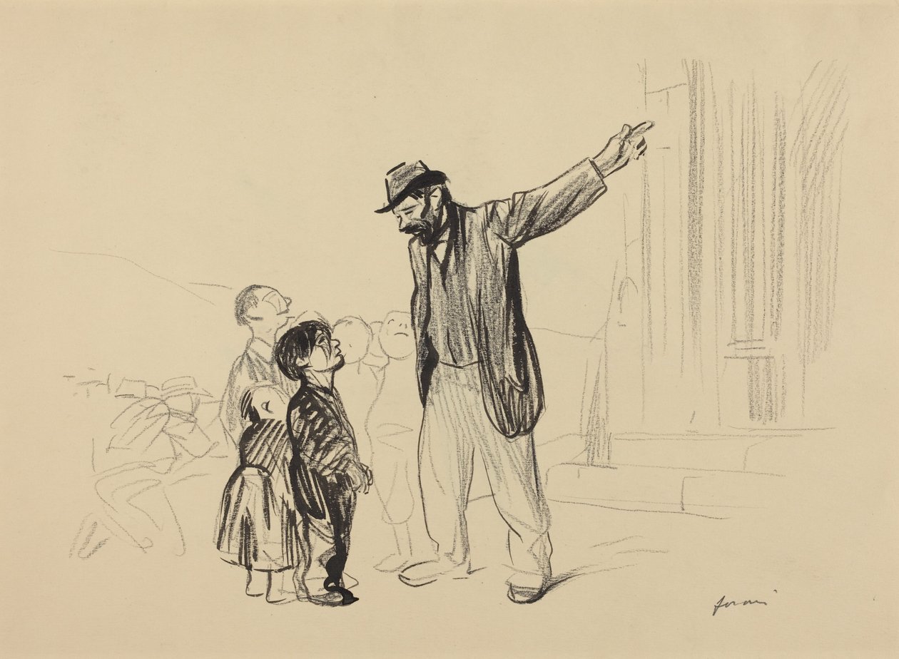 a) Deres fædres engelsk (forsiden); b) Man with Cigarette (bagsiden) af Jean-Louis Forain